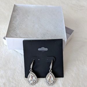 NWT Simulated Diamond Tear-Drop Earrings